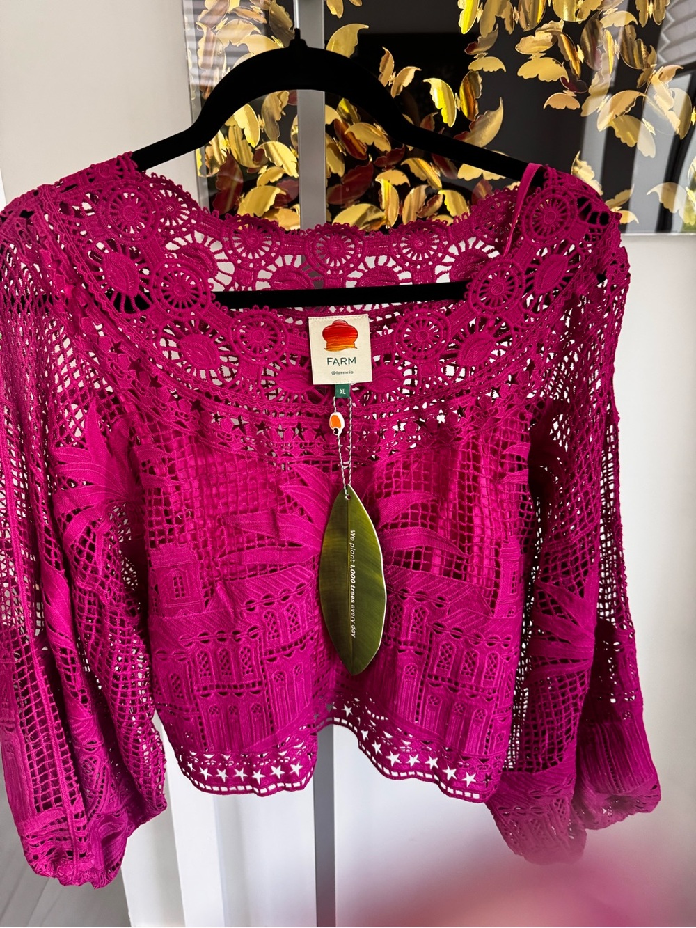 BNWT FARM RIO Alucina Luz Crop Top SZ XL - Picture 8 of 10